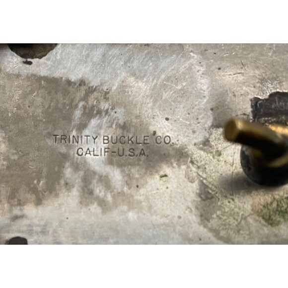 Trinity Buckle Co Soaring Eagle Western Belt Buckle Turquoise Inlay Silver Plate - Picture 6 of 9